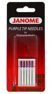 IGŁY JANOME PURPLE TIP DO TKANIN, DZIANIN, SYNTETYKÓW - 5 SZT. O GRUBOŚCI 90