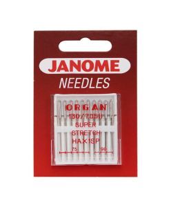 IGŁY JANOME DO DZIANIN, STRETCHU I MATERIAŁÓW SUPER ELASTYCZNYCH - 10 SZT. O GRUBOŚCI 75 I 90