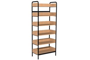 Regał biblioteczny  C rama metalowa jednostronny z zabezpieczeniem tyłu oraz boków 
