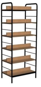 Regał biblioteczny dwustronny rama metalowa B o zwiększonej wytrzymałości półek