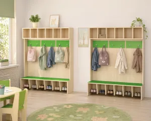 Szatnia przedszkolna MILO 3-osobowa, siedzisko tapicerowane
