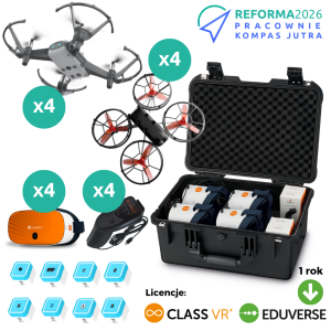 Pracownia przyrodnicza zestaw 4 okularów VR, 8 dronów edukacyjnych